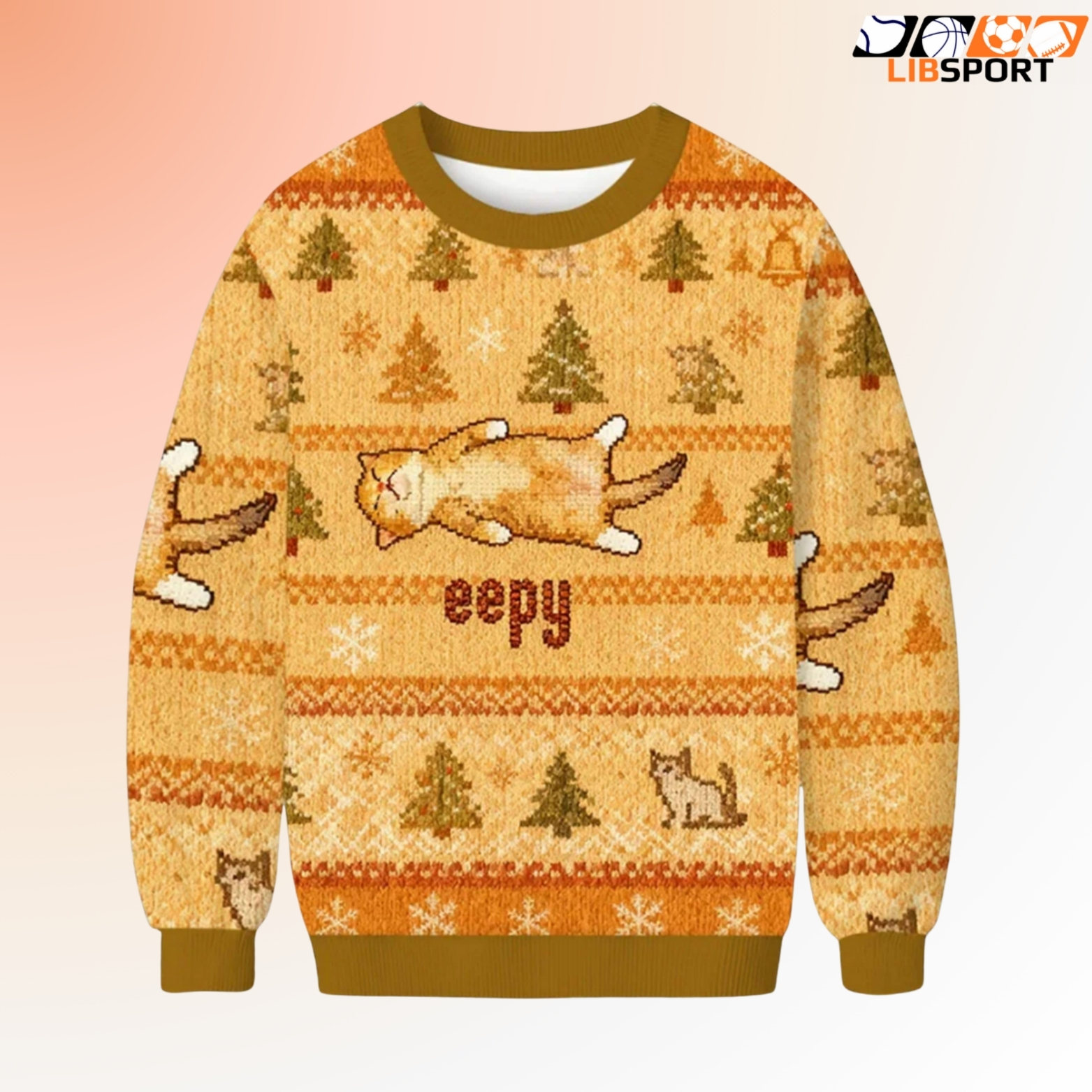 Silly Sleepy Cat Christmas Sweater, Funny Pet Holiday Sweatshirt, Cozy Cat Lover Xmas Gift